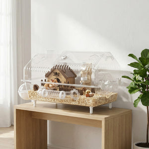 8 in 1 Hamster Cage with All Accessories for Dwarf Hamster, 21.5" x 11.8" x 12.6"