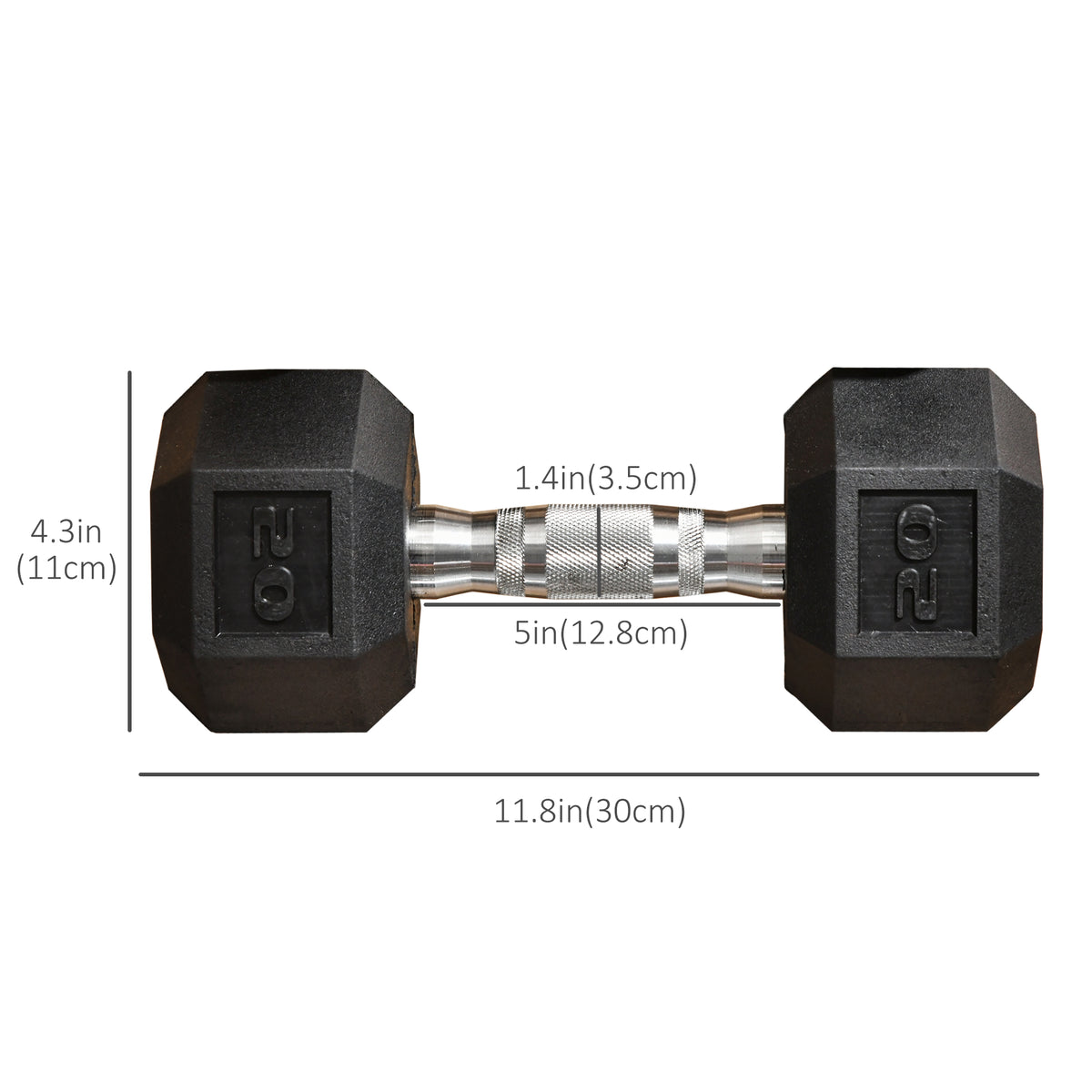 Soozier 2 x 10lbs Rubber Dumbbells Weight Set, Dumbbell Hand Weight for Body Fitness Training for Home Office Gym