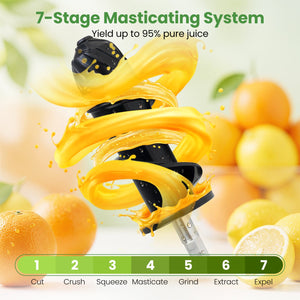Cold Press Juicer Machine with 95% High Yield and 2-Speed Modes-Sliver view 4