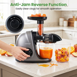 Cold Press Juicer Machine with 95% High Yield and 2-Speed Modes-Sliver view 8