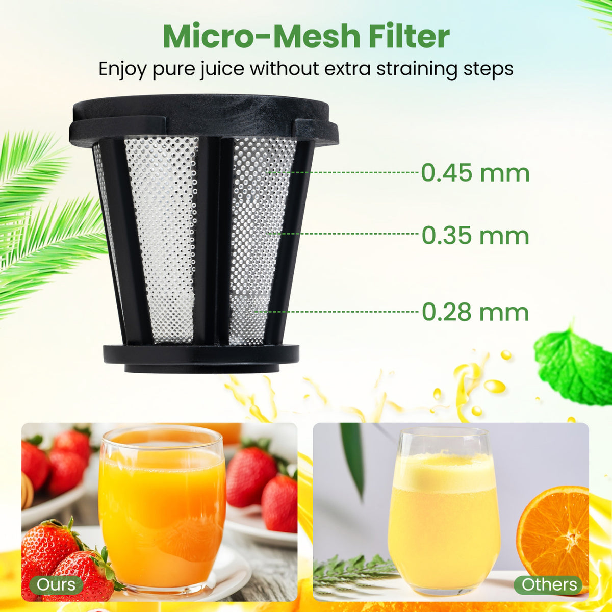 Cold Press Juicer Machine with 95% High Yield and 2-Speed Modes-Sliver view 6