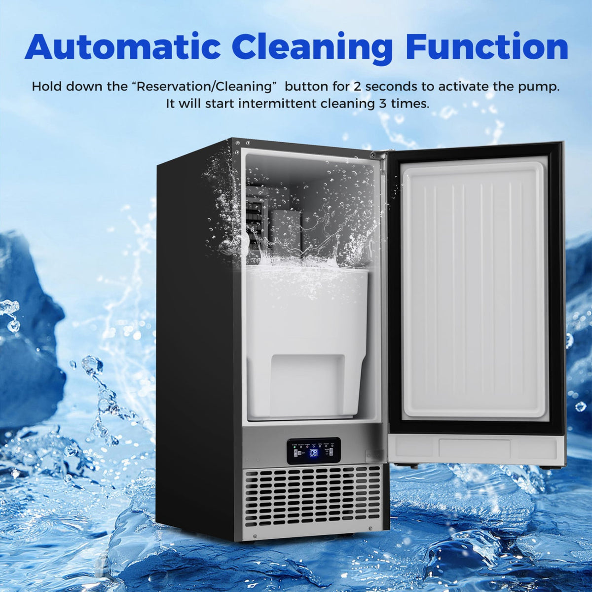 Commercial Ice Maker 110 lbs/24H Undercounter Ice Machine with 25 lbs Storage Capacity view 7