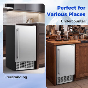 Commercial Ice Maker 110 lbs/24H Undercounter Ice Machine with 25 lbs Storage Capacity view 9