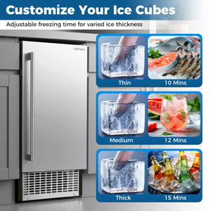 Commercial Under Counter Ice Maker 90 lbs/Day Built-in Freestanding Ice Making Machine view 5