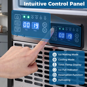 Commercial Under Counter Ice Maker 90 lbs/Day Built-in Freestanding Ice Making Machine view 6