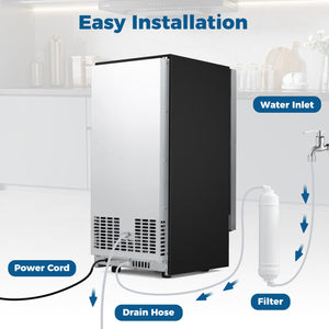 Commercial Under Counter Ice Maker 90 lbs/Day Built-in Freestanding Ice Making Machine view 7