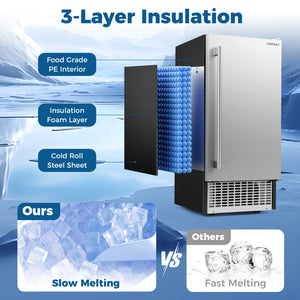 Commercial Under Counter Ice Maker 90 lbs/Day Built-in Freestanding Ice Making Machine view 8
