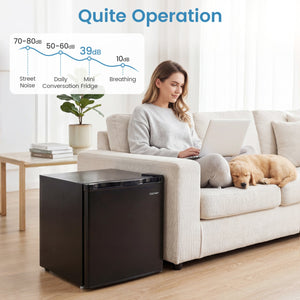 Compact Mini Fridge with 7-Level Adjustable Thermostat-Black view 5