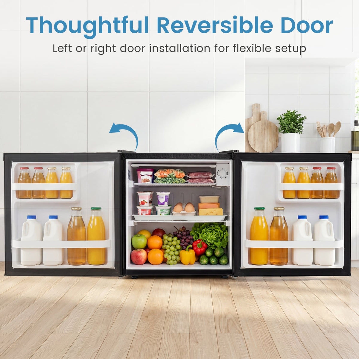 Compact Mini Fridge with 7-Level Adjustable Thermostat-Black view 7