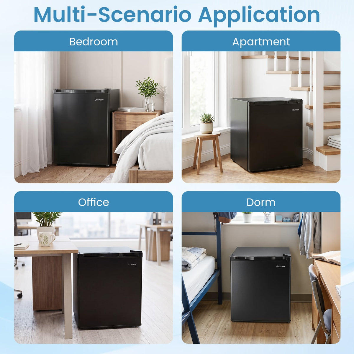 Compact Mini Fridge with 7-Level Adjustable Thermostat-Black view 9