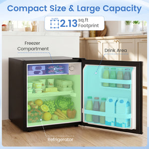 Compact Mini Fridge with 7-Level Adjustable Thermostat-Silver view 4