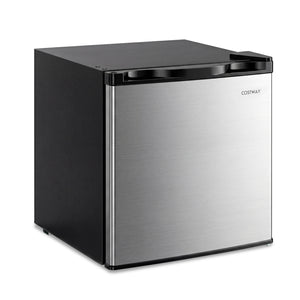 Compact Mini Fridge with 7-Level Adjustable Thermostat-Silver