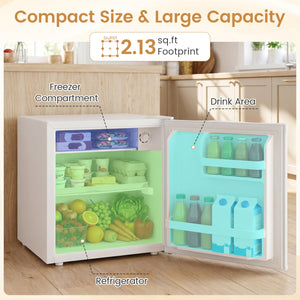 Compact Mini Fridge with 7-Level Adjustable Thermostat-White view 4