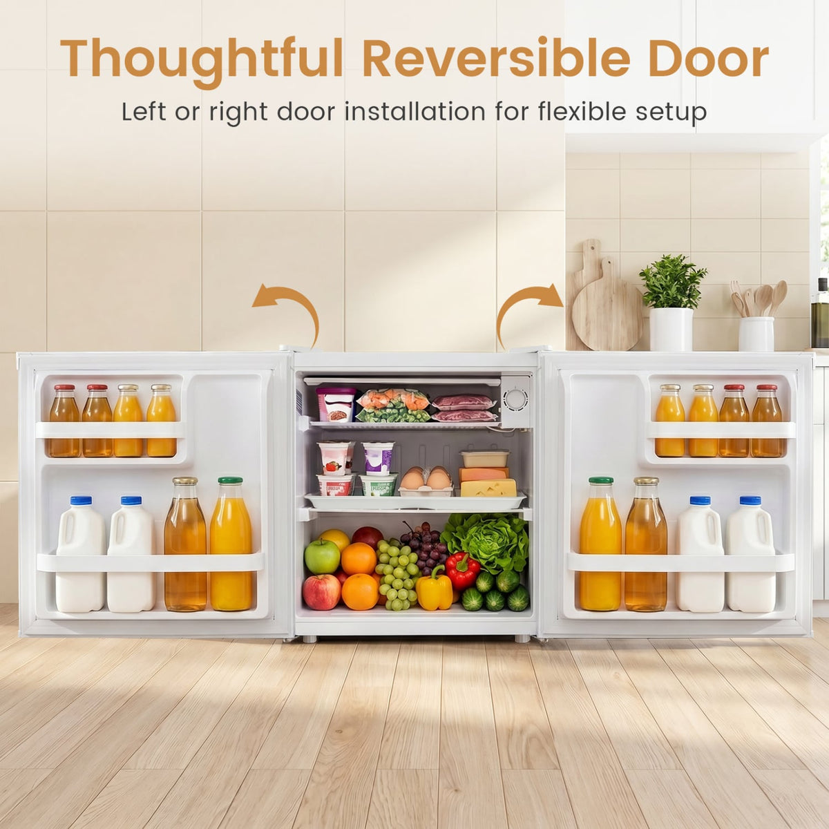 Compact Mini Fridge with 7-Level Adjustable Thermostat-White view 7