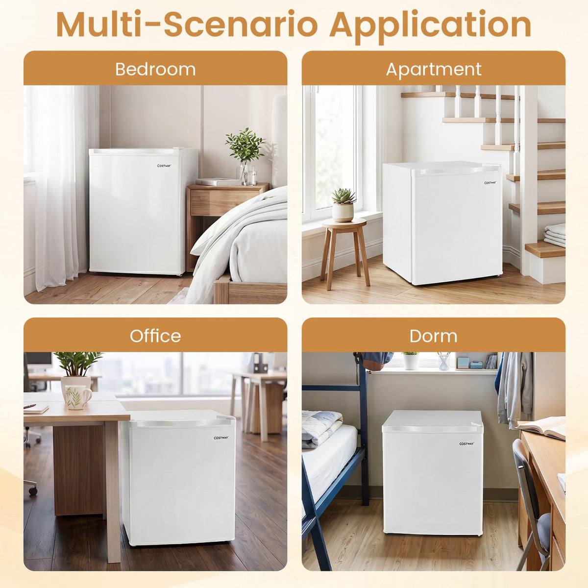 Compact Mini Fridge with 7-Level Adjustable Thermostat-White view 9