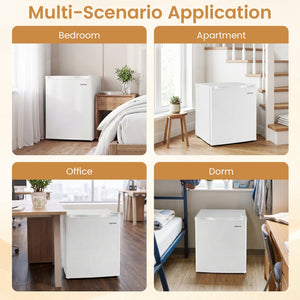Compact Mini Fridge with 7-Level Adjustable Thermostat-White view 9