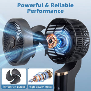 Compact Oscillating Standing Fan with 70° Oscillation and 90° Tilt for Home Office-Black view 7