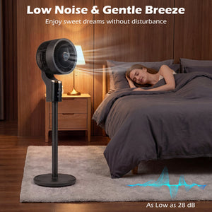 Compact Oscillating Standing Fan with 70° Oscillation and 90° Tilt for Home Office-Black view 9