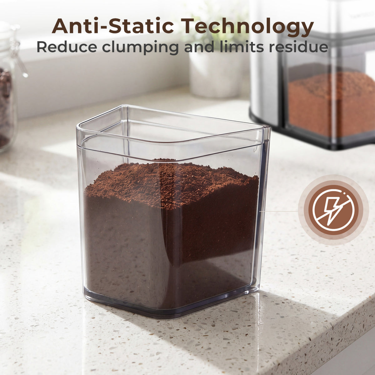 Conical Burr Coffee Grinder with 60 Precise Grinding Settings and Digital Display-Silver view 8