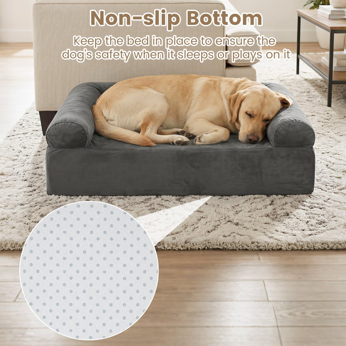 Cooling Gel Memory Foam Dog Bed for Medium Dogs with Washable Cover-Dark Gray view 8