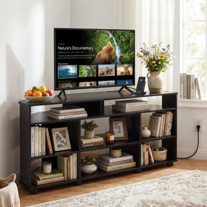 Corner Entertainment Center TV Stand for TVs up to 55 Inch-Black view 2