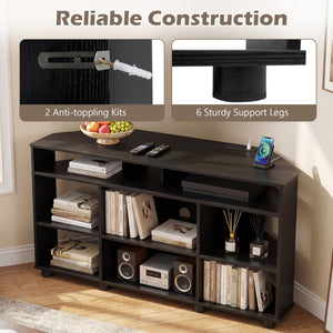 Corner Entertainment Center TV Stand for TVs up to 55 Inch-Black view 6