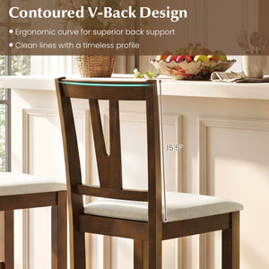 Counter Height Bar Stools with Contoured V-Back-Set of 2 view 5
