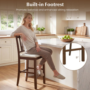 Counter Height Bar Stools with Contoured V-Back-Set of 2 view 6