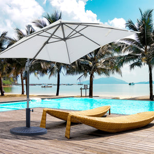 31 lbs Resin Round Market Umbrella Base Holder 19" Decorative Parasol Stand for Patio, Outdoor, Backyard, Bronze