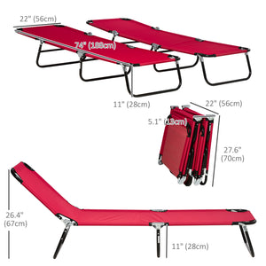 Set of 2 Folding Outdoor Lounge Chair, Sun Tanning Chairs with Reclining Back – view 23