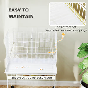 18" H Bird Cage, Large Parakeet Cage for Budgie, Lovebird, Canary, Finches with Divider, Black – view 20