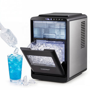 Crescent Ice Maker Countertop 26 Lbs/24H Ice Machine with 16 Crescent Cubes-Black