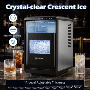 Crescent Ice Maker Countertop 26 Lbs/24H Ice Machine with 16 Crescent Cubes-Black view 5
