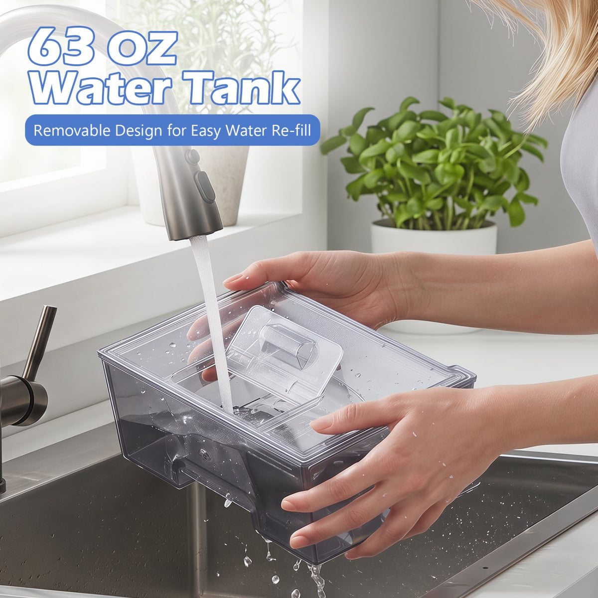 Crescent Ice Maker Countertop 26 Lbs/24H Ice Machine with 16 Crescent Cubes-Black view 7
