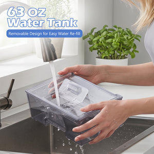 Crescent Ice Maker Countertop 26 Lbs/24H Ice Machine with 16 Crescent Cubes-Black view 7