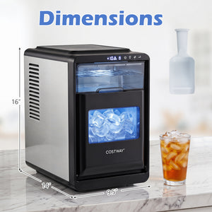 Crescent Ice Maker Countertop 26 Lbs/24H Ice Machine with 16 Crescent Cubes-Black view 4