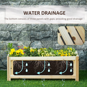 Foldable Elevated Planter Box, Wooden Raised Garden Bed for Backyard, Patio to Grow Vegetables, Herbs, Flowers, Natural