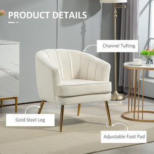 Fabric Armchair, Modern Accent Chair with Gold Metal Legs for Living Room, Bedroom, Home Office, Black – view 11