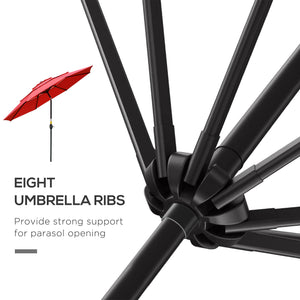 9FT 3 Tiers Patio Umbrella Outdoor Market Umbrella with Crank, Push Button Tilt for Deck – view 20