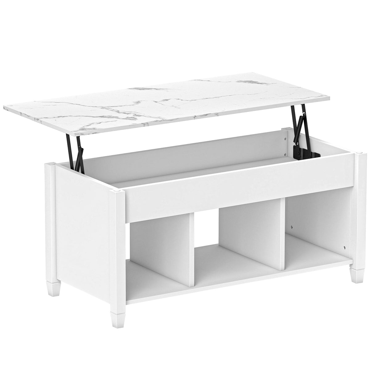Lift Top Coffee Table, Modern Center Table with Storage Shelves and Hidden Compartment for Living Room – view 15