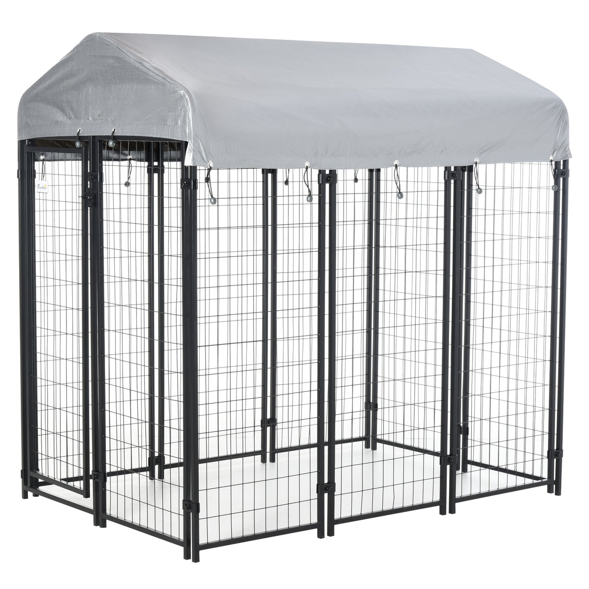 Outdoor Dog Kennel with Waterproof UV-Resistant Cover, 4 x 4 x 4.5 ft