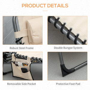 Outdoor Lounge Chair, Folding Chaise Lounge, Patio Padded Tanning Chair with 5-position Adjustable – view 5