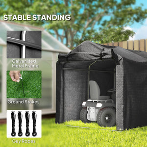 Outdoor Storage Shed, UV Resistant Bike Tent with Roll-up Zipper Door, Portable Shed for Bike, Motorcycle – view 4