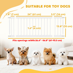 26"-37" Dog Gate, Adjustable Pet Gate, Fits 10" Tall with 2 Extension – view 23