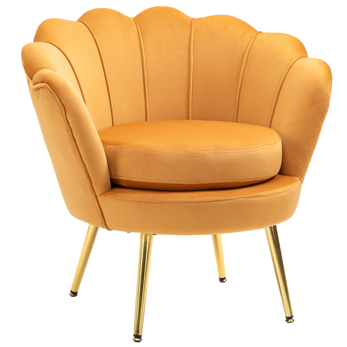 Modern Accent Chair, Velvet-Touch Fabric Leisure Club Chair with Gold Metal Legs for Bedroom, Dark Green – view 22