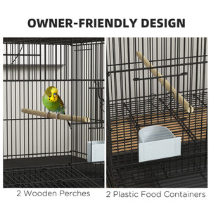 Birdcage for Canaries, Lovebirds Finches, Budgie Cage with Removable Tray, Bottom Mesh Panel – view 7