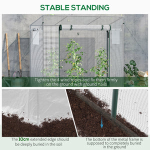 6.6' x 2.5' x 5.5' Patio Hot House, Walk-in Garden Greenhouse with Steel Frame, Door, Window for Balcony, Patio, White