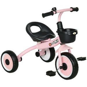 Qaba Tricycle for Toddler 2-5 Year Old Girls and Boys, Toddler Bike with Adjustable Seat, Basket, Bell