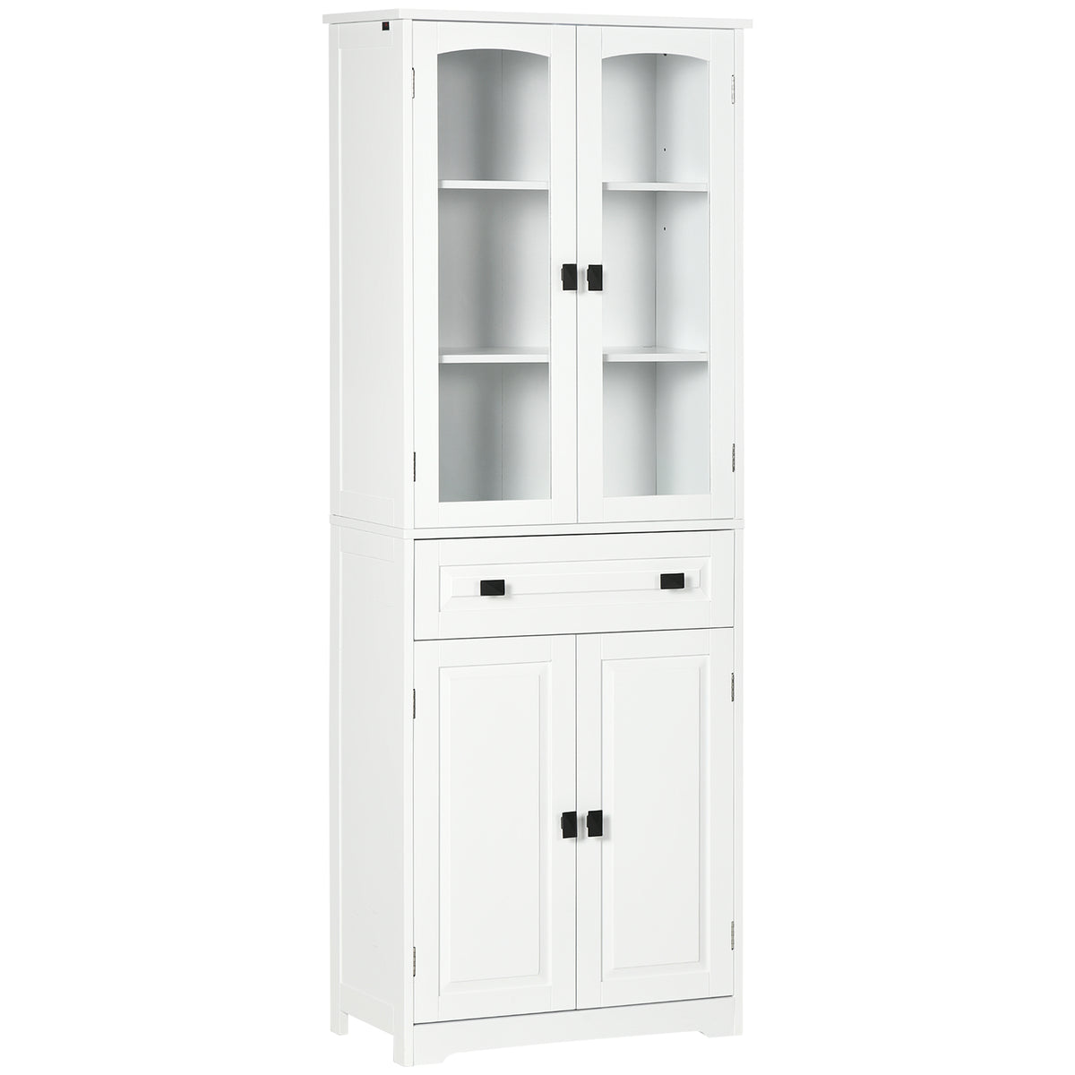 63" 4-Door Kitchen Pantry Cabinet, Freestanding Storage Cabinet Cupboard with Adjustable Shelves, Black – view 8