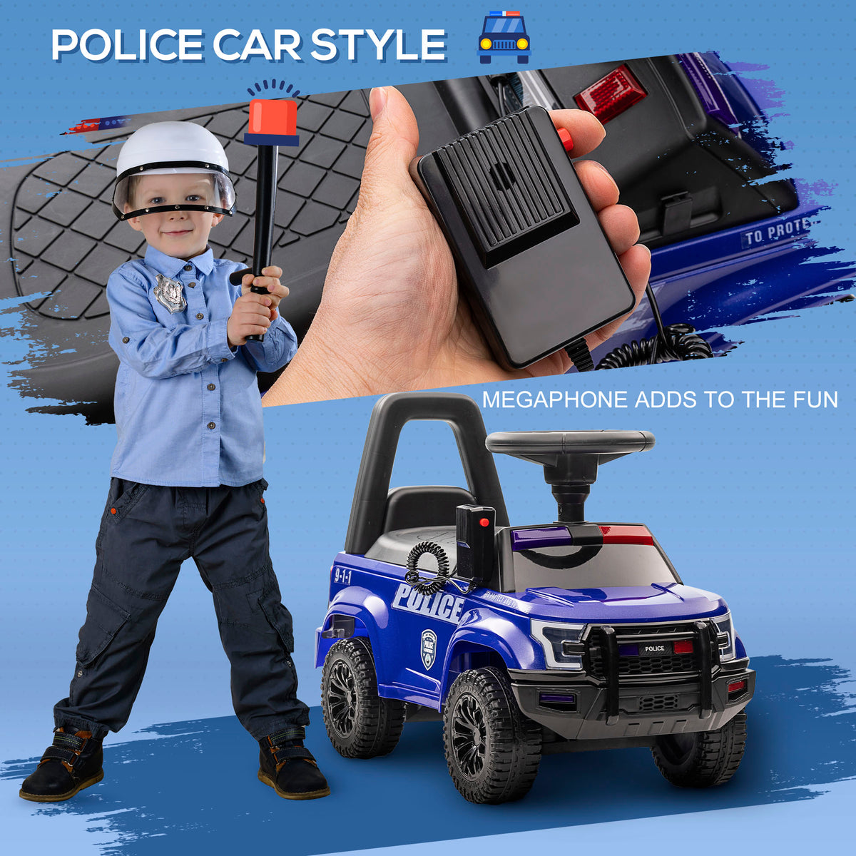Aosom Kids Ride On Sliding Car with Hidden Under Seat Storage, Foot-to-Floor Design